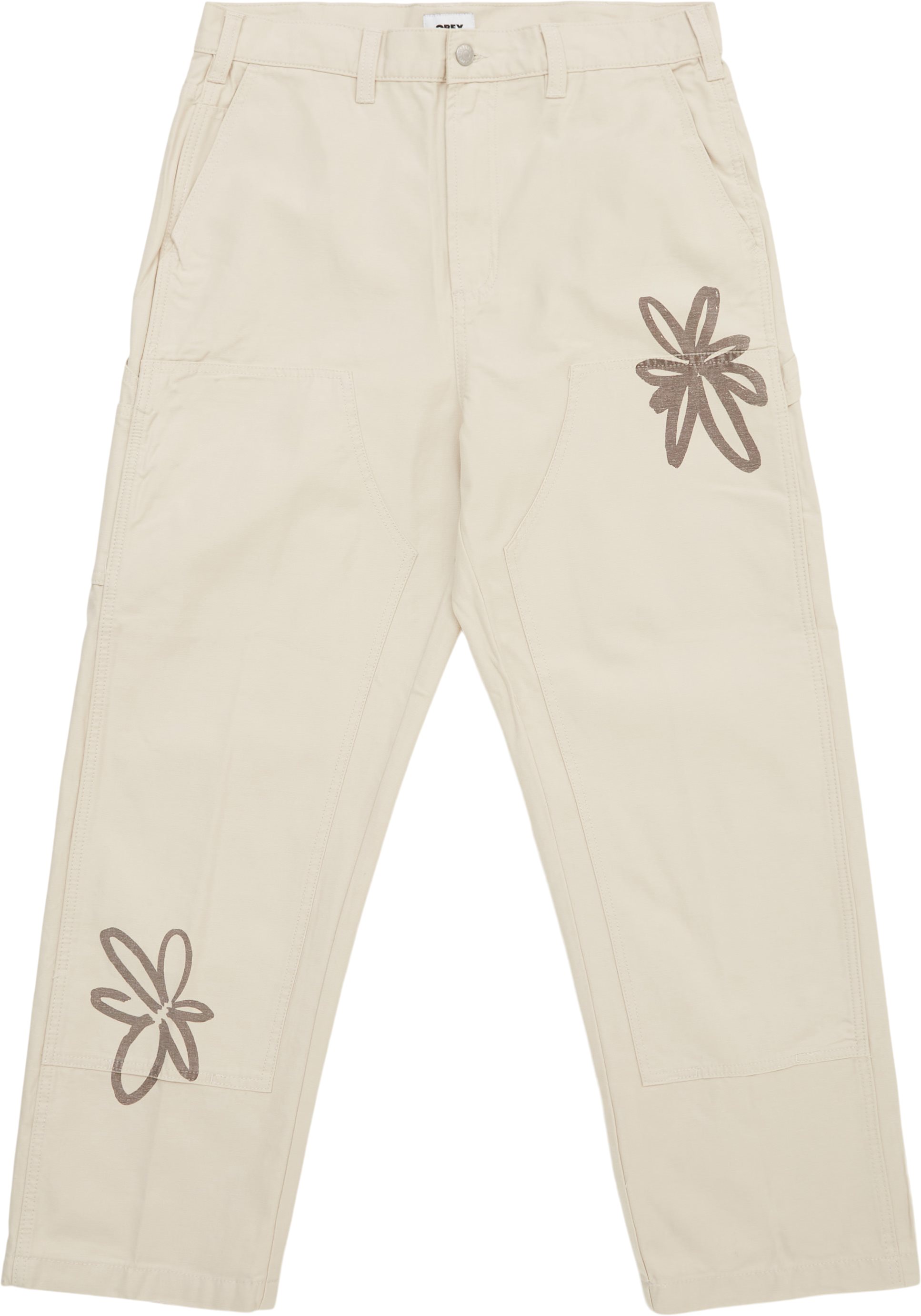 Obey Trousers BIG TIMER TWILL PRINTED CARPENTER PANT 142020219 Sand
