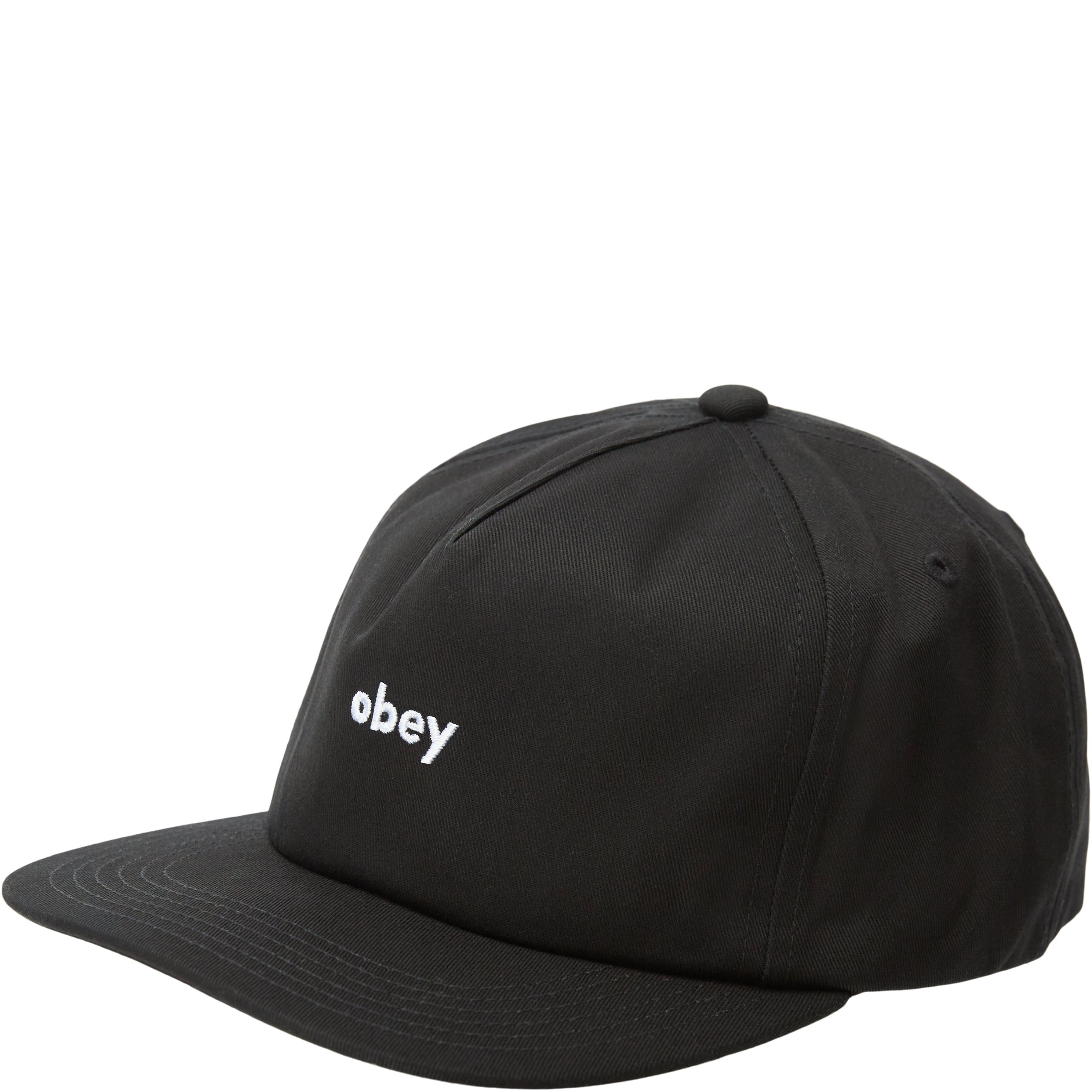 Obey Caps OBEY LOWERCASE 5 PANEL SNAPBACK 100490108 Black