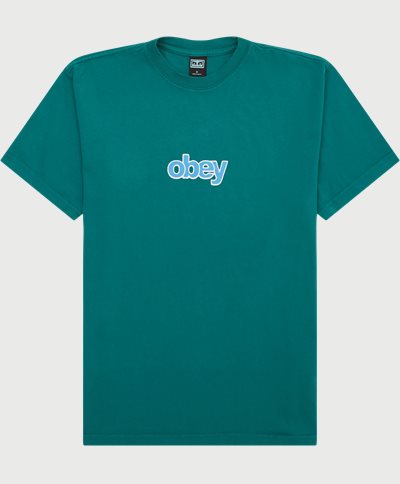 Obey T-shirts OBEY STACK 166913555 Green