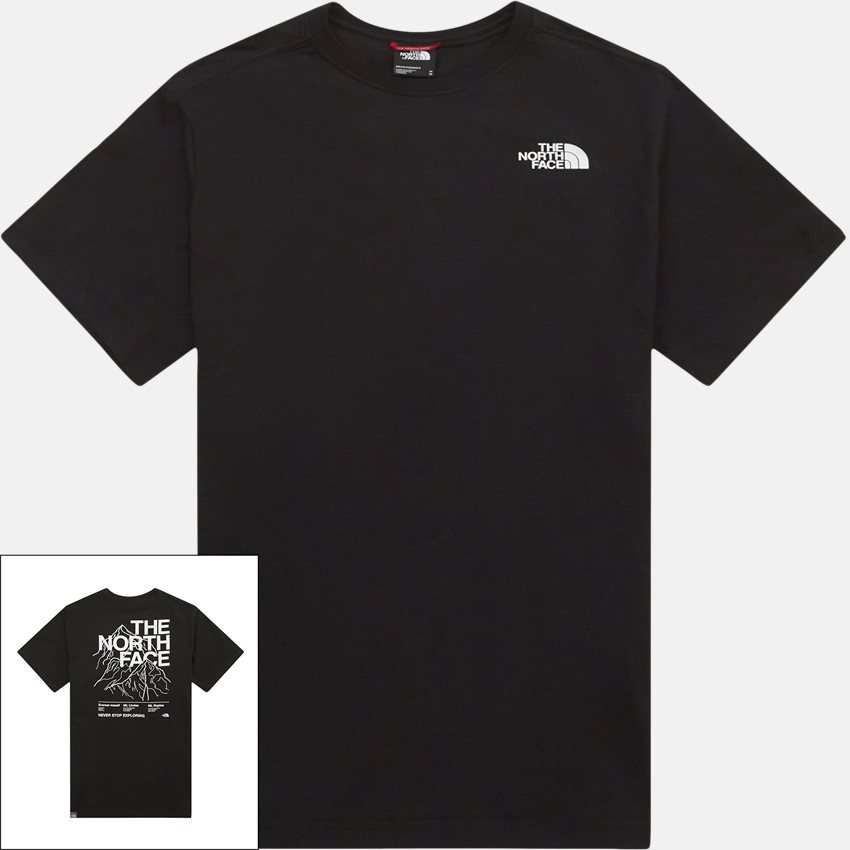 The North Face T-shirts SS MOUNTAIN OUTLINE TEE NF0A7Z9KKY41 SORT