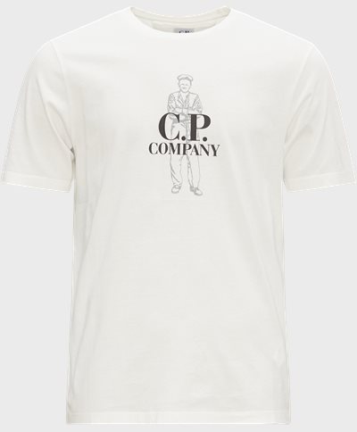 C.P. Company T-shirts TS140A 005100W Vit