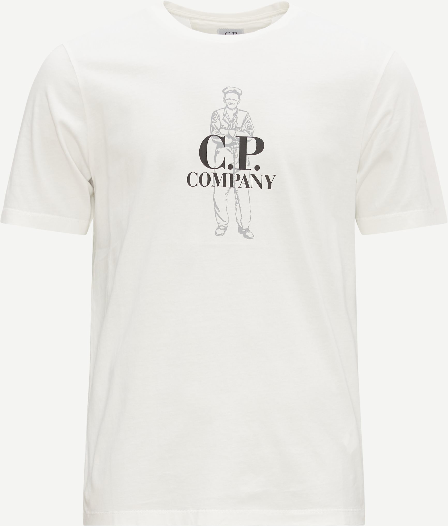 C.P. Company T-shirts TS140A 005100W Vit