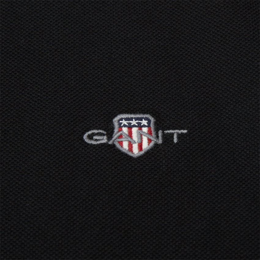 Gant T-shirts SHIELD LS PIQUE RUGGER 2230 BLACK