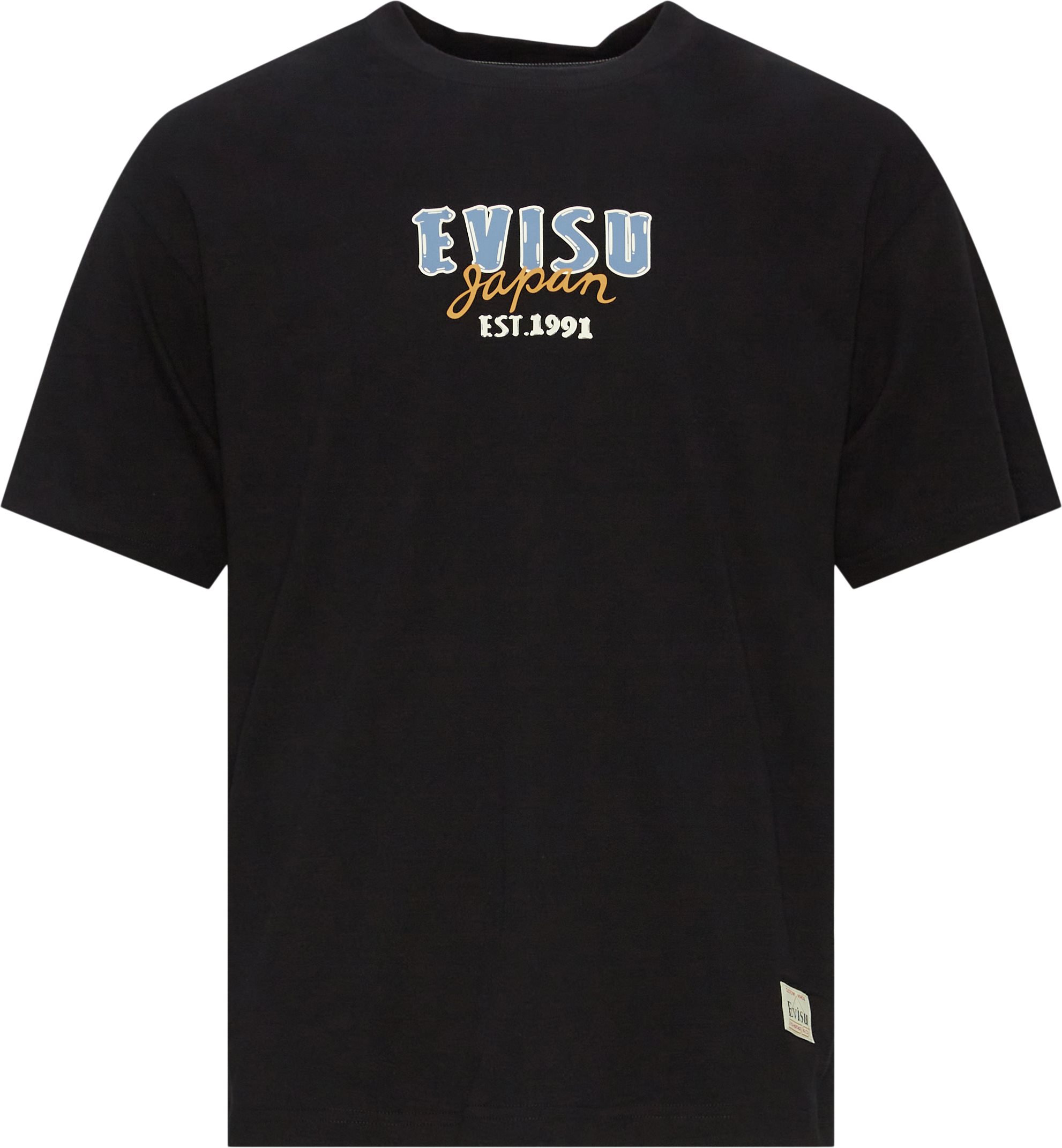 EVISU T-shirts KUMADORI DARUMA DOUBLE DAICOCK T-SHIRT Black
