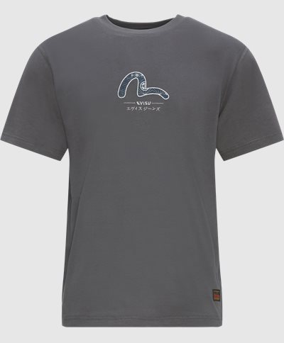 EVISU T-shirts SEAGULL KAMON AOP APPLIQUE T-SHIRT Grey