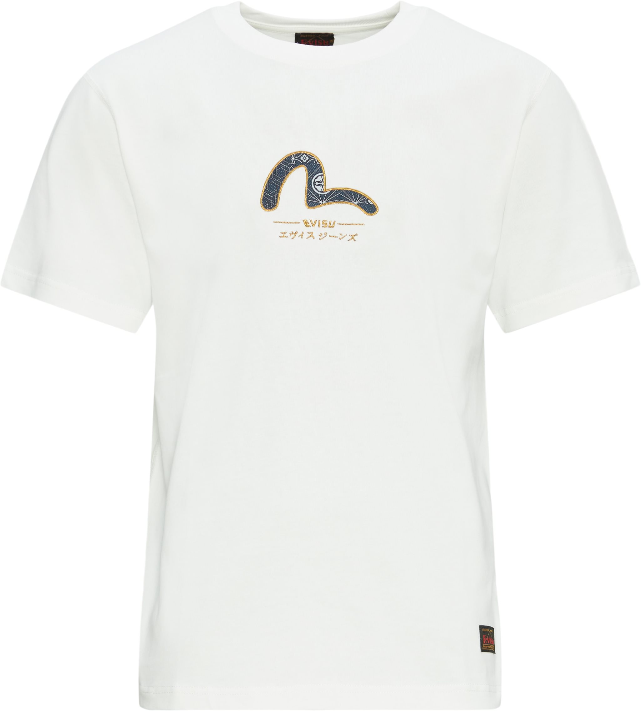 EVISU T-shirts SEAGULL KAMON AOP APPLIQUE T-SHIRT White