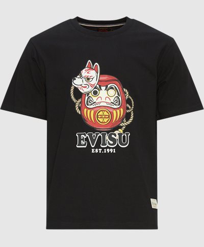 EVISU T-shirts DARUMA INARI MASK PRINT T-SHIRT Sort