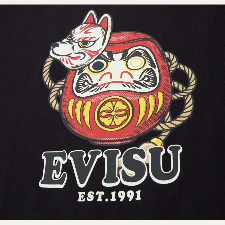 EVISU T-shirts DARUMA INARI MASK PRINT T-SHIRT SORT