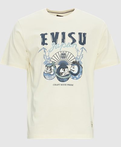 EVISU T-shirts KUMADORI DARUMA TONAL PRINTED T-SHIRT Sand