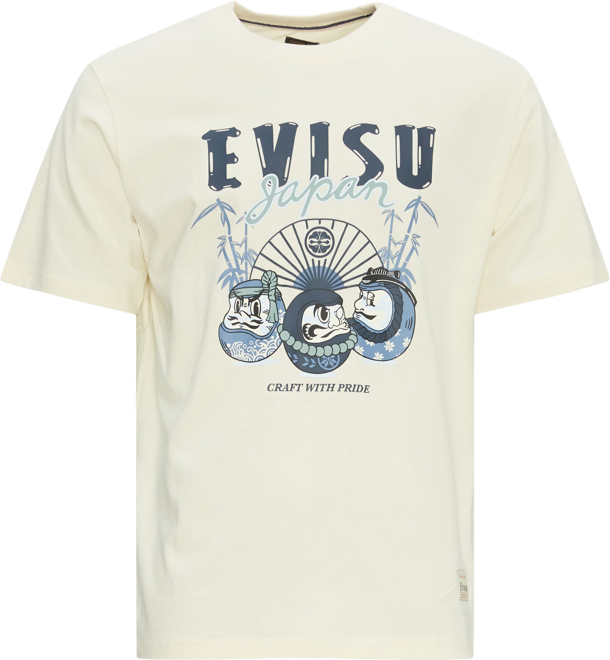 EVISU T-shirts KUMADORI DARUMA TONAL PRINTED T-SHIRT Sand