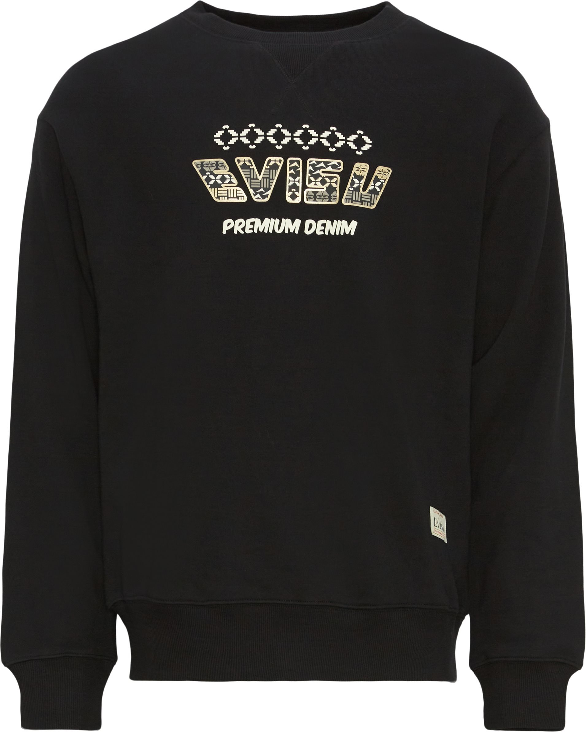 EVISU Sweatshirts KABUKI DAICOCK PRINTED SWEAT Black