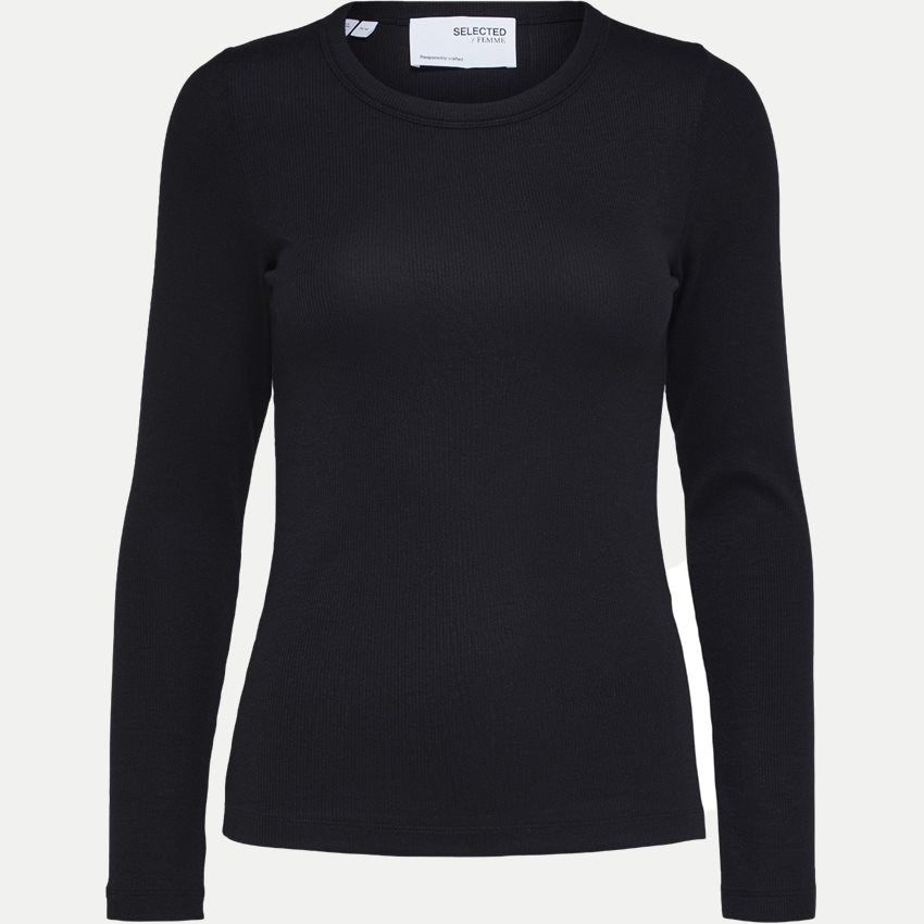 Seleted Femme Sweatshirts DIANNA O-NECK TOP 16090484 BLACK