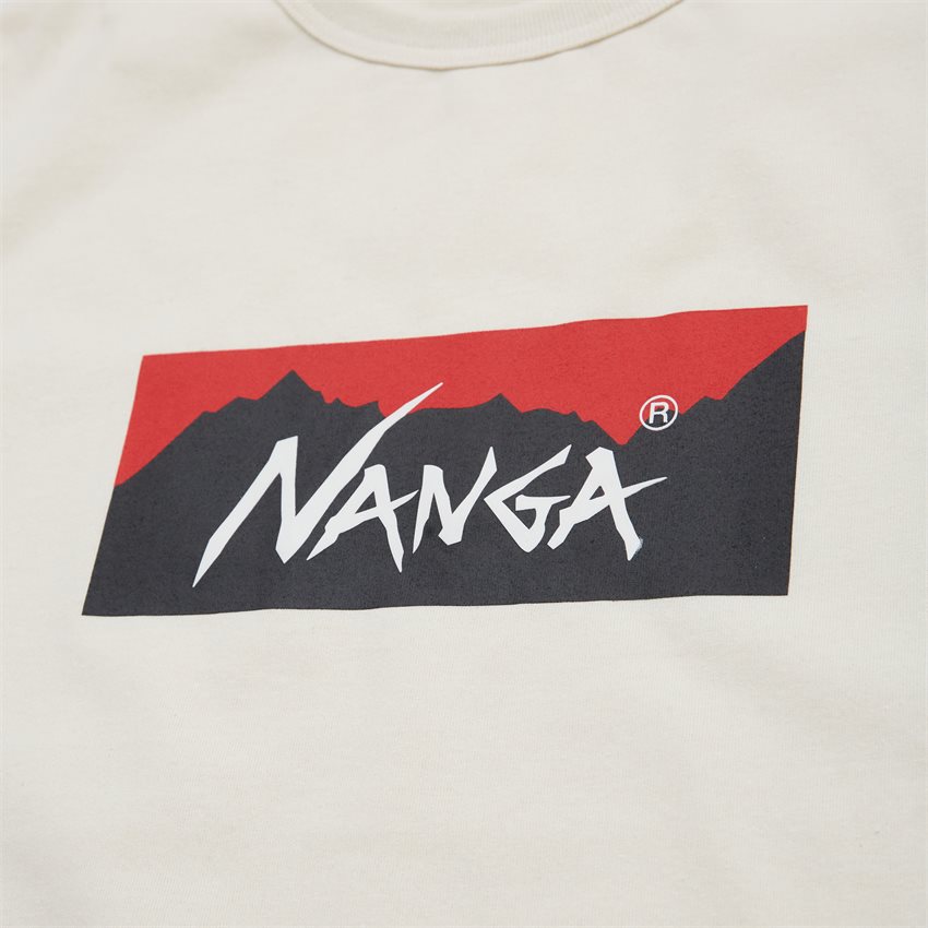 NANGA T-shirts ECO HYBRID BOX LOGO L/S HVID