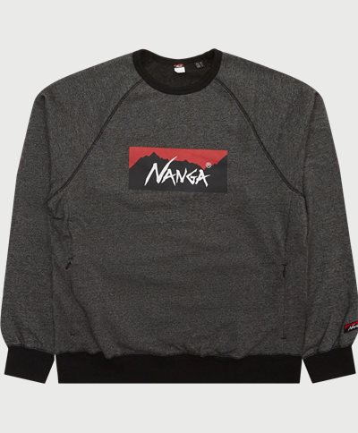 NANGA Sweatshirts ECO HYBRID BOX LOGO SWEAT Sort