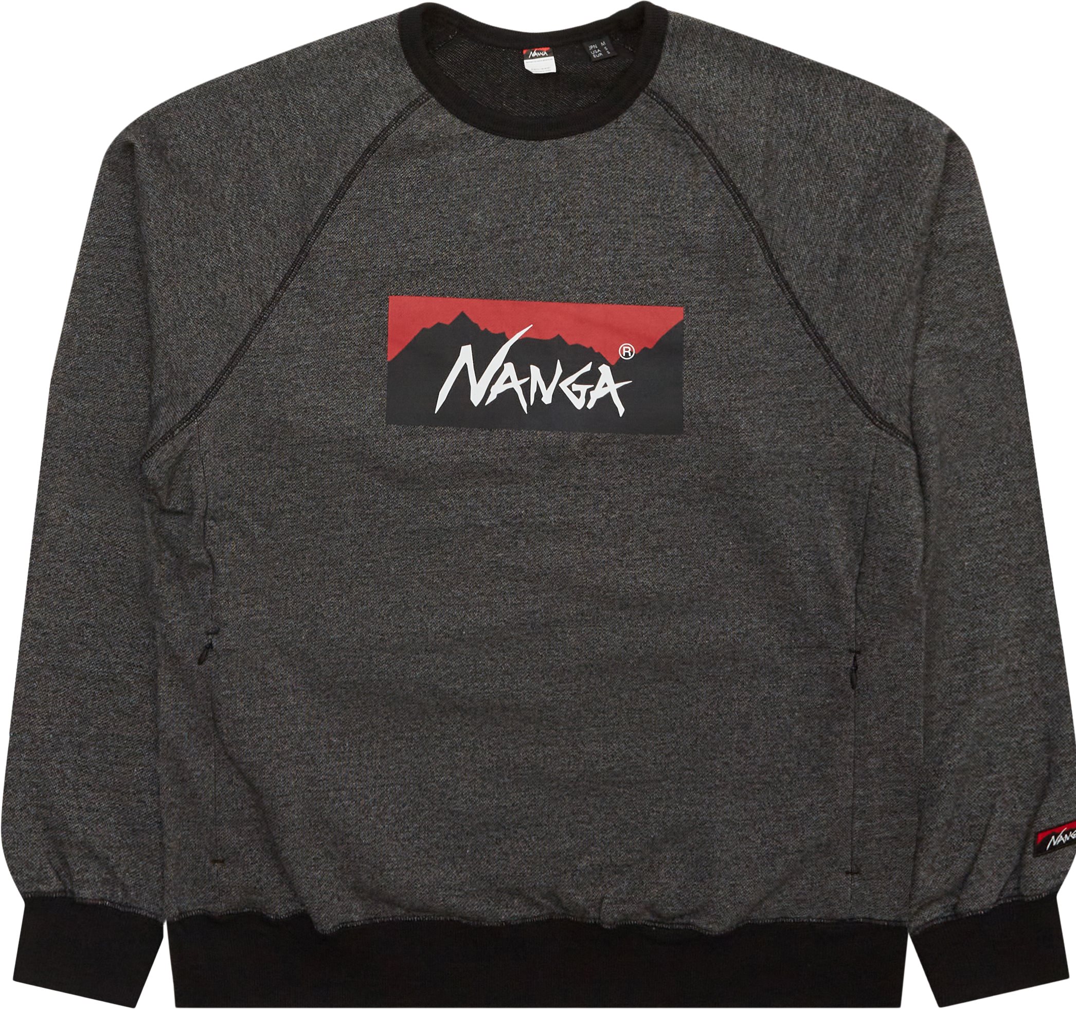 NANGA Sweatshirts ECO HYBRID BOX LOGO SWEAT Black