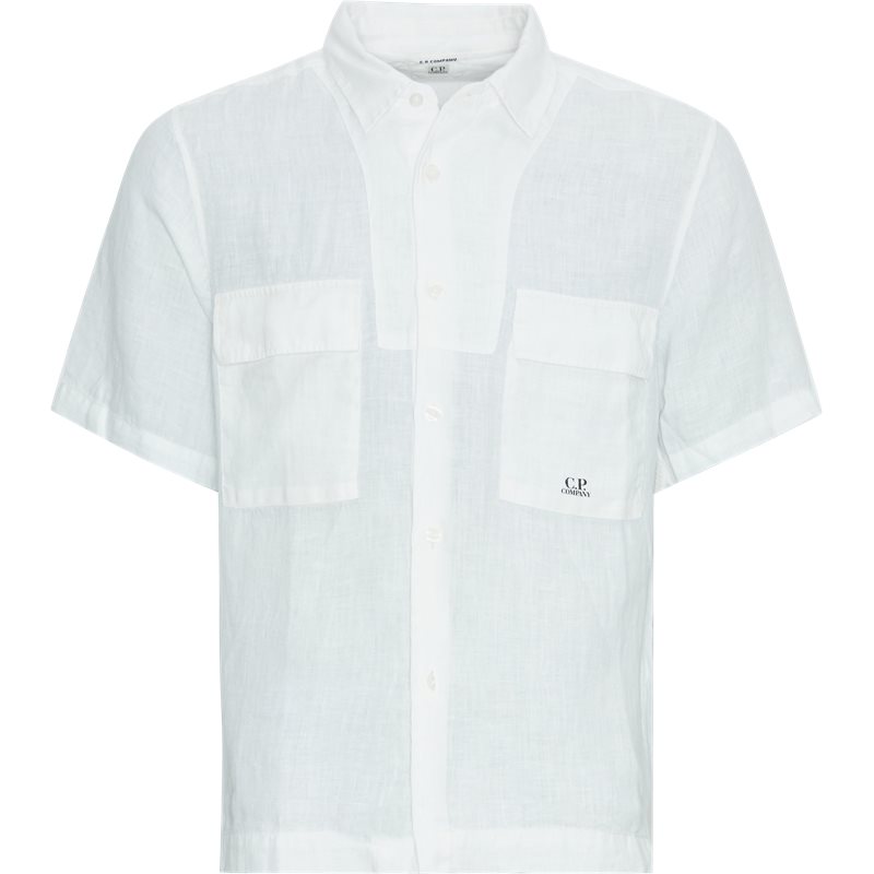 4: C.P. Company Linen Pocket K/Æ Skjorte Off White