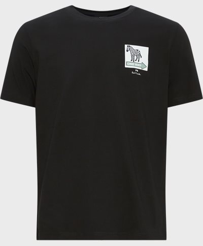 PS Paul Smith T-shirts 011R-MP4439 MENS REG FIT T SHIRT ONE WAY ZEBRA Black
