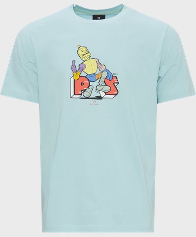 PS Paul Smith T-shirts 011R-MP4444 MENS REG FIT T SHIRT ROBOT PS Blue