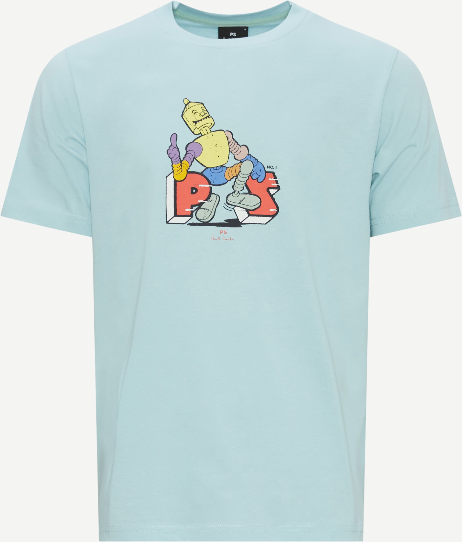 PS Paul Smith T-shirts 011R-MP4444 MENS REG FIT T SHIRT ROBOT PS Blå