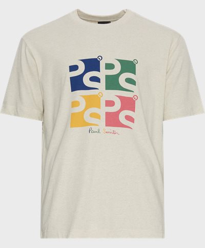 PS Paul Smith T-shirts 675Y-MP4537 MENS REG FIT SS T SHIRT SQUARE PS Sand