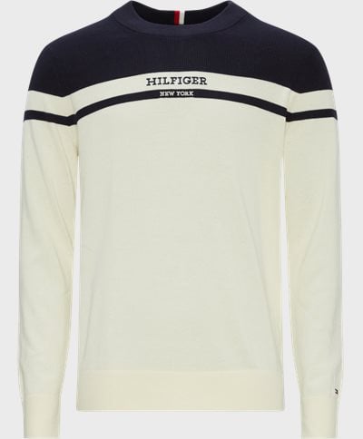 Tommy Hilfiger Stickat 33529 COLORBLOCK GRAPHIC C NK SWEATER Sand