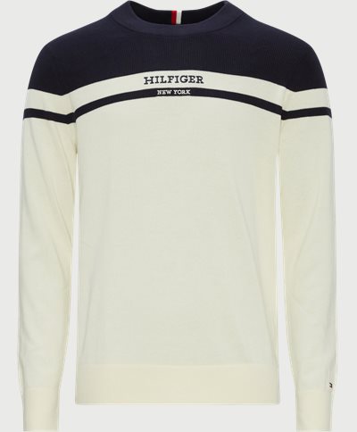 Tommy Hilfiger Knitwear 33529 COLORBLOCK GRAPHIC C NK SWEATER Sand