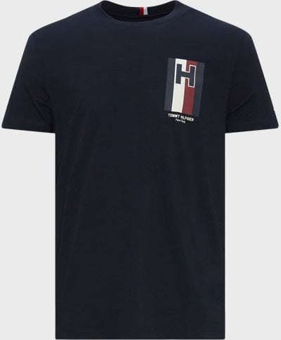 Tommy Hilfiger T-shirts 33687 H EMBLEM TEE Blå