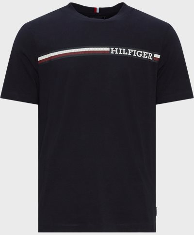 Tommy Hilfiger T-shirts 33688 MONOTYPE CHEST STRIP TEE Blå