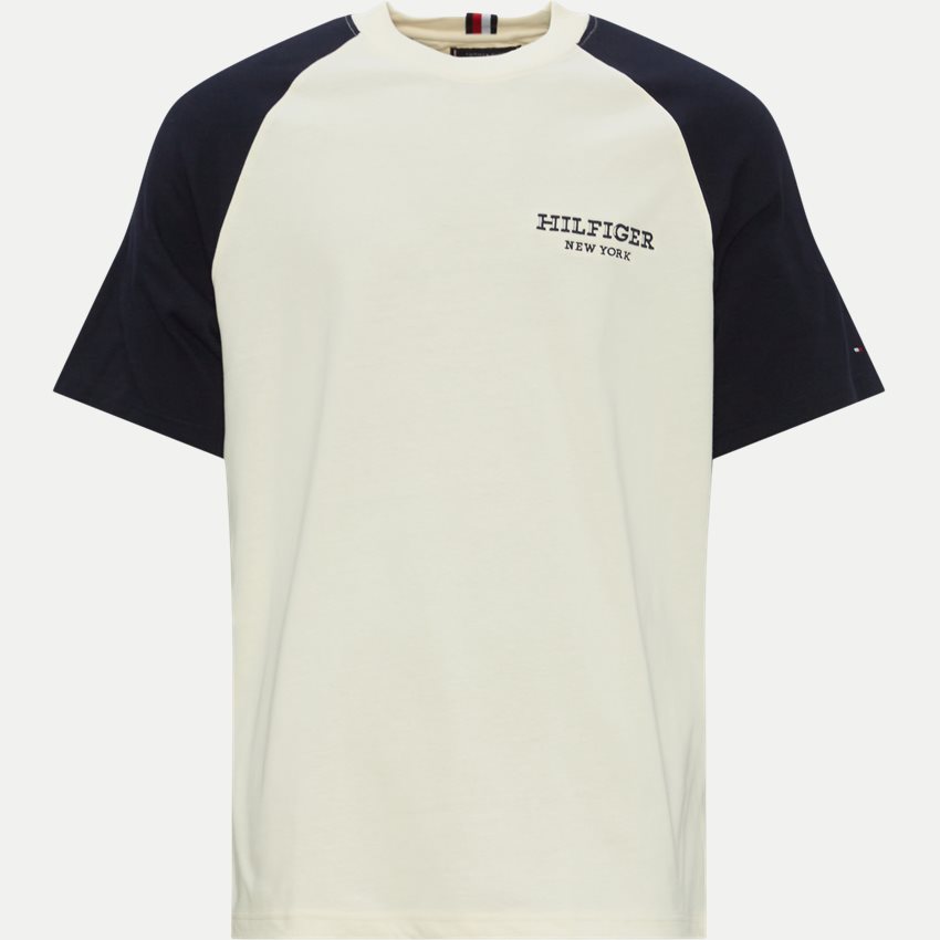 Tommy Hilfiger T-shirts 33679 MONOTYPE RAGLAN COLORBLOCK TEE ECRU