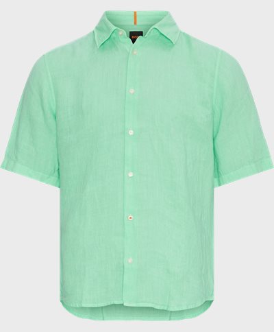 BOSS Casual Linen shirts 50489345 RASH_2 Green