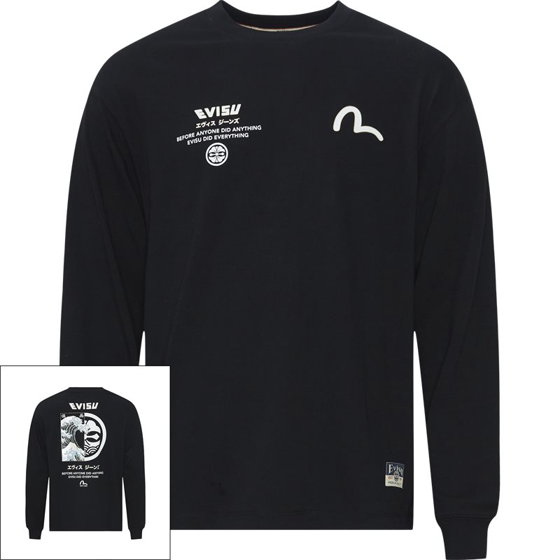 Se Evisu Seagull Wave Print L/S T-shirt Black hos Axel.dk