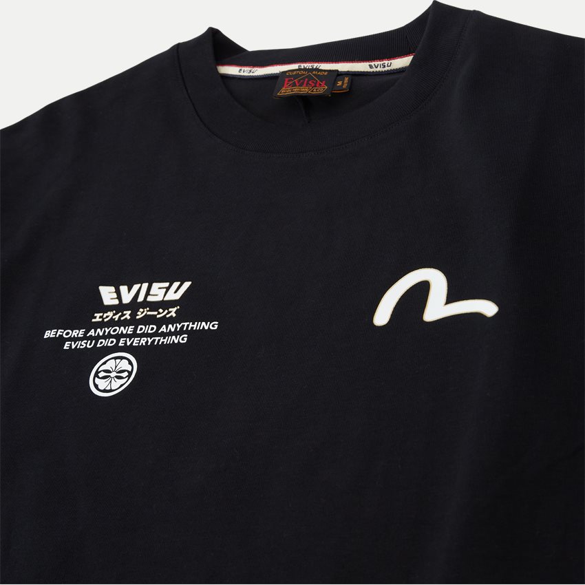 EVISU T-shirts SEAGULL WAVE PRINT LS TEE 2ESHTM4TL7063 BLACK