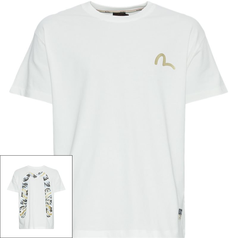 Se Evisu Seagull Wave Daicock Print T-Shirt Off White hos Axel.dk