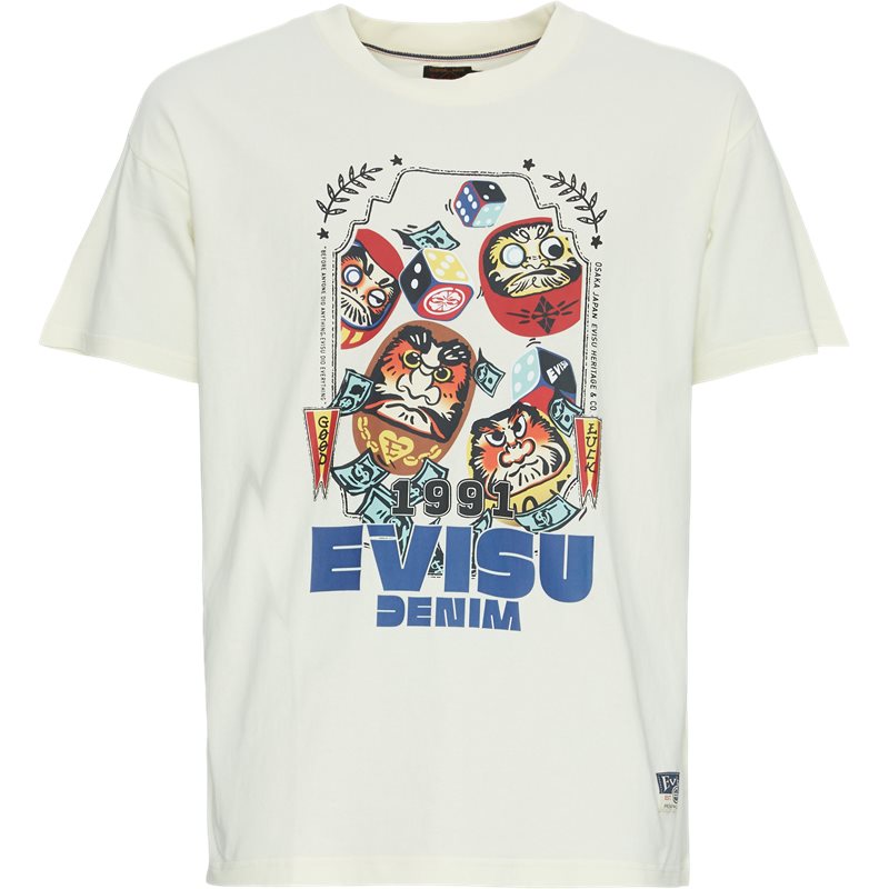 Billede af Evisu Dice Roll Printed T-Shirt Ecru hos Axel.dk