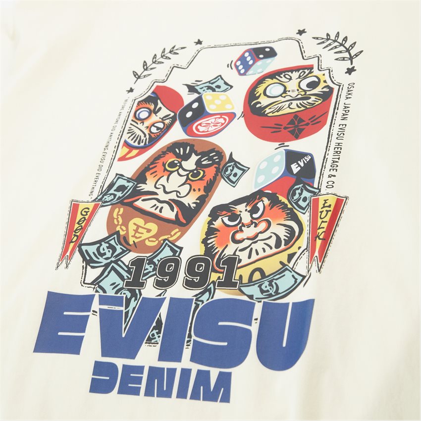 EVISU T-shirts DICE ROLL PRINTED SS TEE 2ESHTM4TS1075 ECRU
