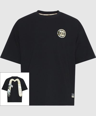 EVISU T-shirts KAMON PRINT WAVE DAICOCK PRINT TEE 2ESHTM4TS7067 Black