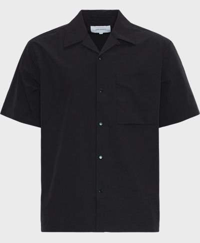 Norse Projects Short-sleeved shirts CARSTEN TRAVEL LIGHT N40-0626 Black