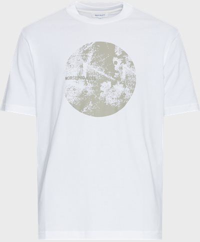 Norse Projects T-shirts JOHANNES ORGANIC CIRCLE PRINT N01-0663 Hvid