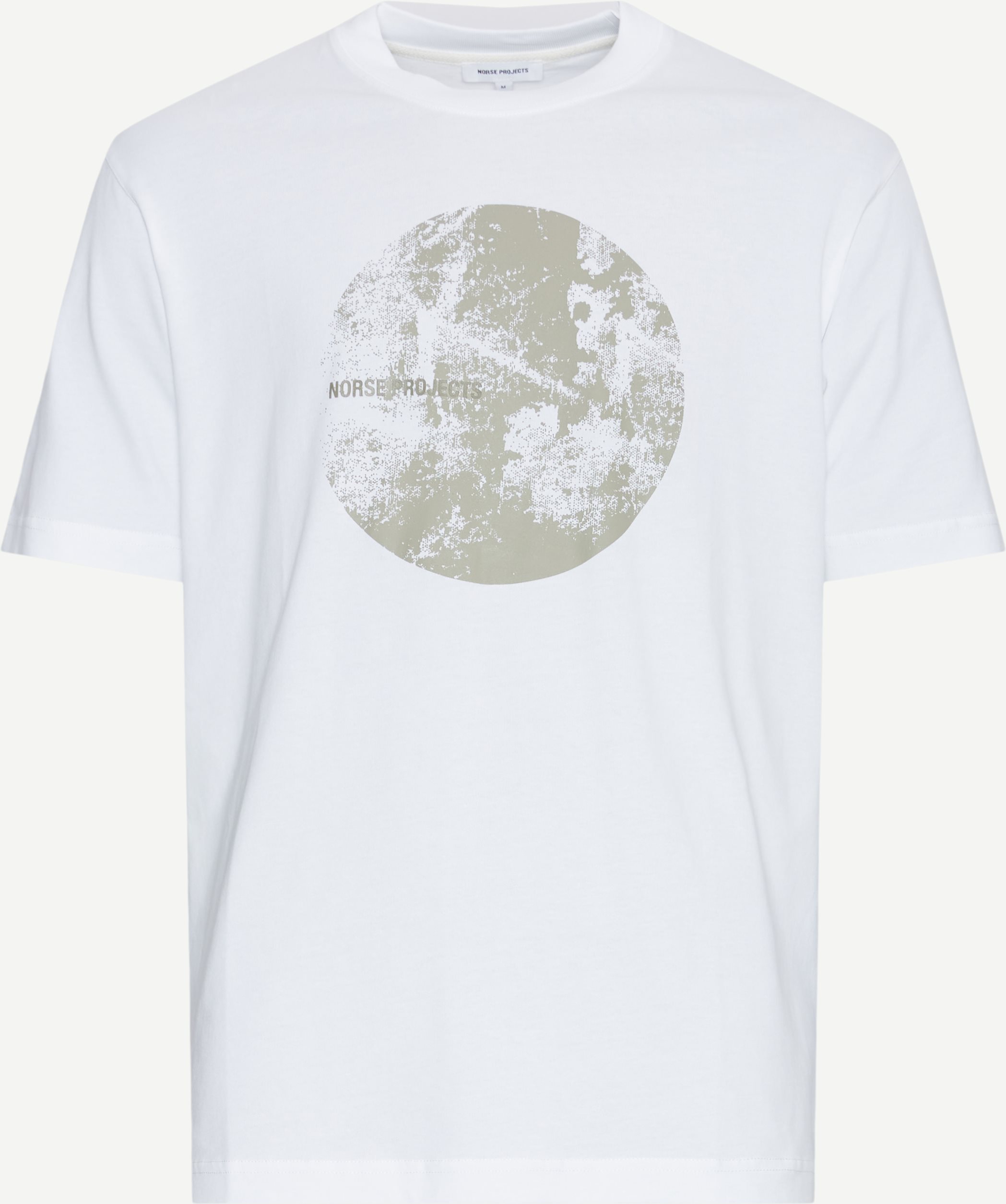 Norse Projects T-shirts JOHANNES ORGANIC CIRCLE PRINT N01-0663 Vit