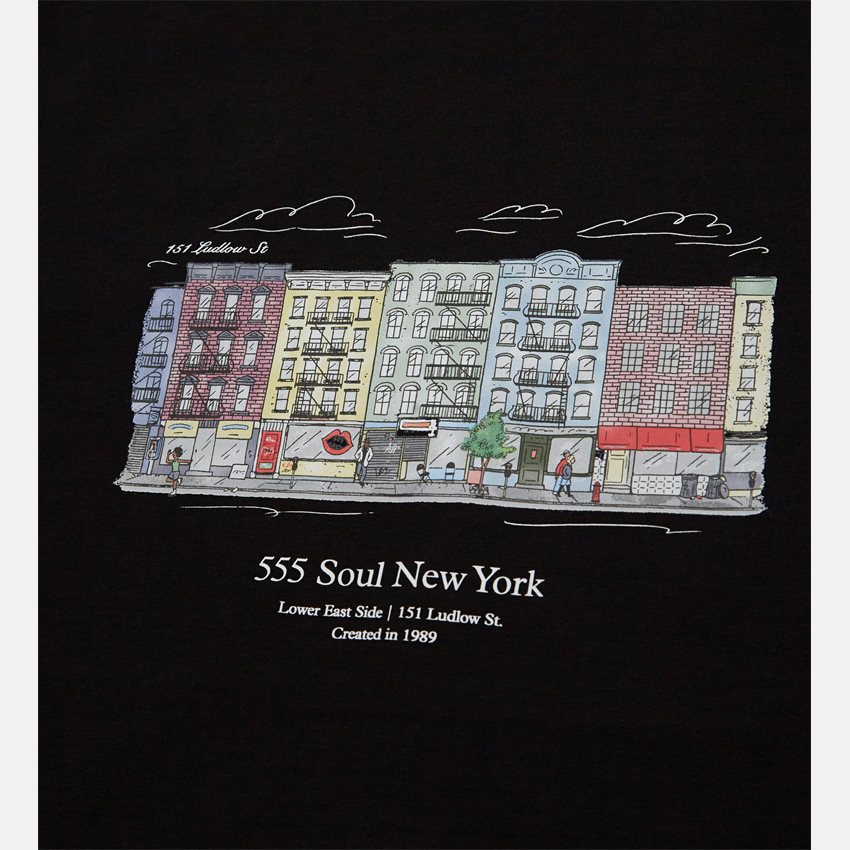 555 SOUL T-shirts LUDLOW ST. BLACK