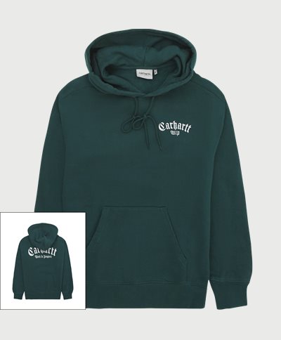 Carhartt WIP Sweatshirts HOODED ONYX SCRIPT SWEATSHIRT I032865 Green