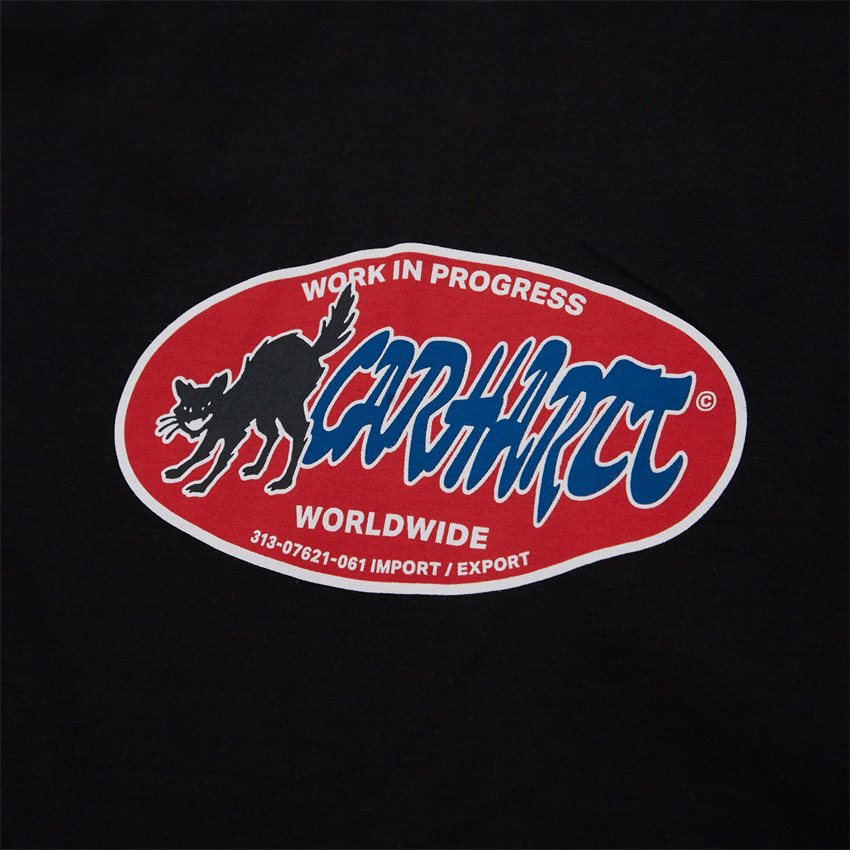 Carhartt WIP T-shirts S/S CAT STICKER T-SHIRT I032886 BLACK