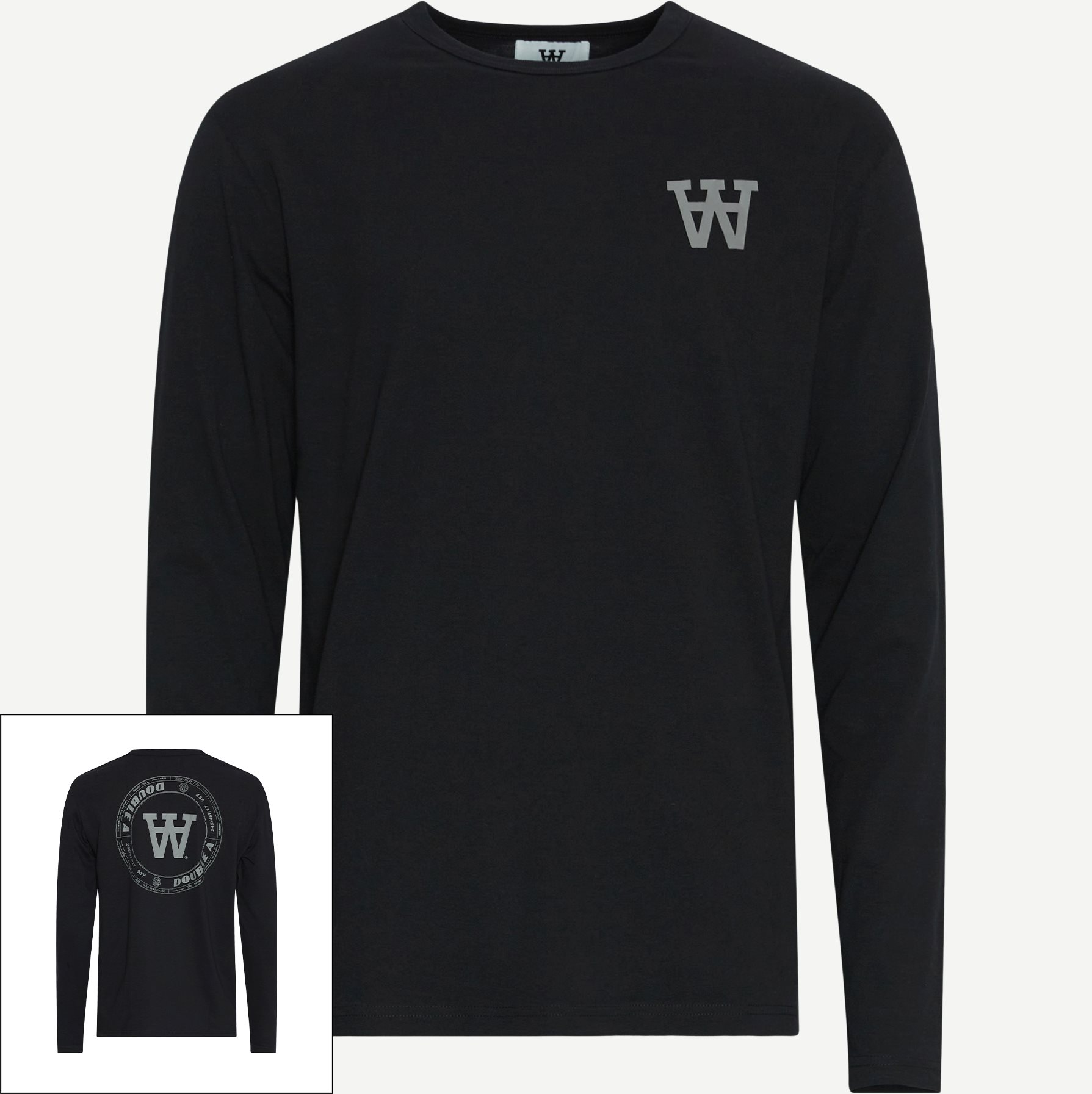 WOOD WOOD T-shirts MEL TIREWALL LS T-SHIRT Black