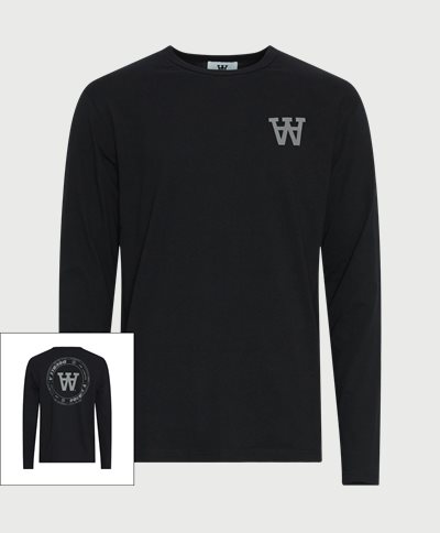 WOOD WOOD T-shirts MEL TIREWALL LS T-SHIRT Black
