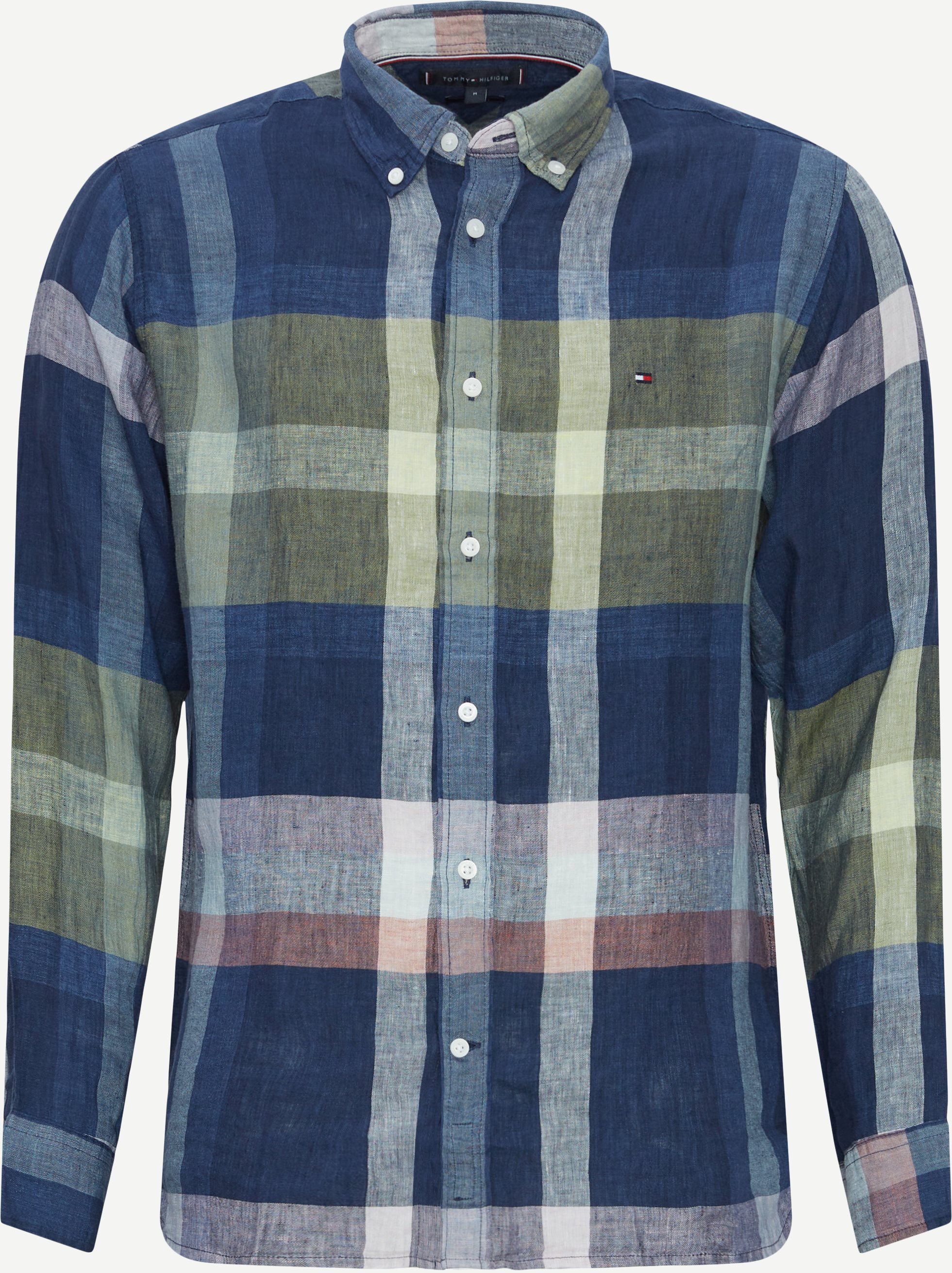 Tommy Hilfiger Shirts 34603 LINEN MULTI CHECK RF SHIRT Blue