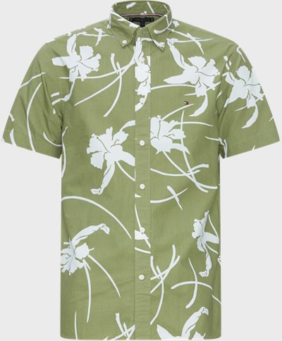 Tommy Hilfiger Short-sleeved shirts 34587 LARGE TROPICAL PRT SHIRT S/S Army