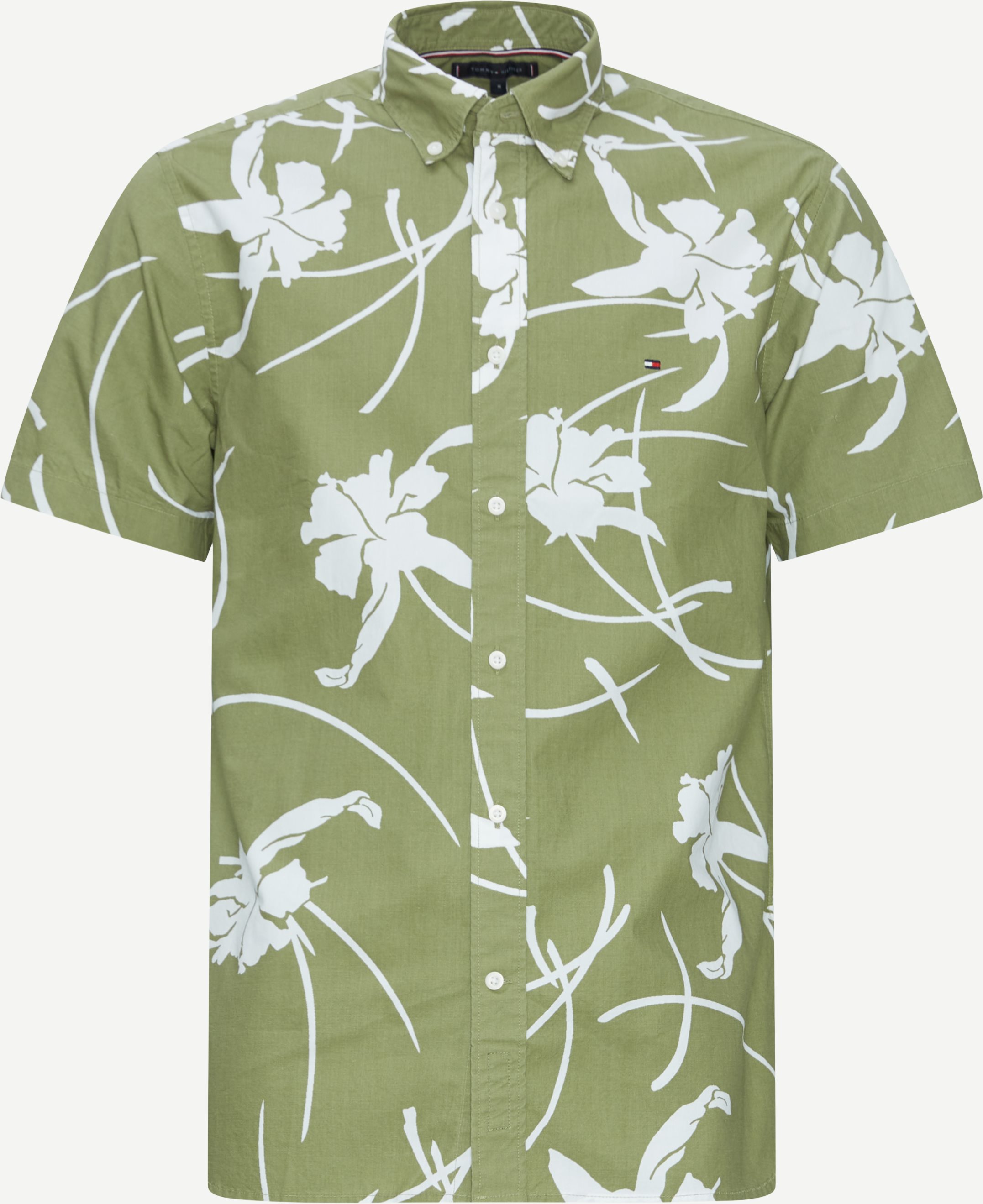 Tommy Hilfiger Short-sleeved shirts 34587 LARGE TROPICAL PRT SHIRT S/S Army