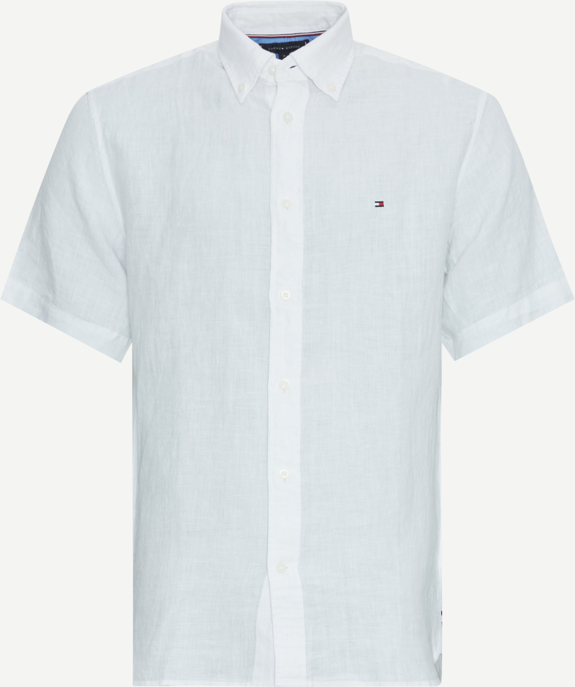 Tommy Hilfiger Short-sleeved shirts 35207 PIGMENT DYED LINEN RF SHIRT S/S White