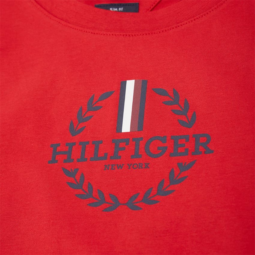 Tommy Hilfiger T-shirts 34388 GLOBAL STRIPE WREATH TEE RØD