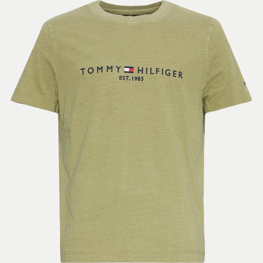 Tommy Hilfiger T-shirts 35186 GARMENT DYE TOMMY LOGO TEE OLIVEN